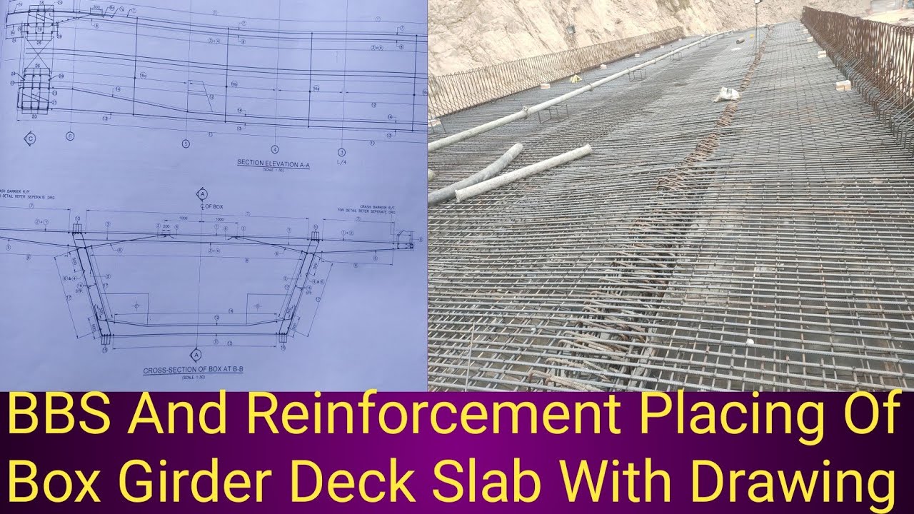 BBS And Reinforcement Placing Of PSC Box Girder Deck Slab With Drawing 🌉🙏