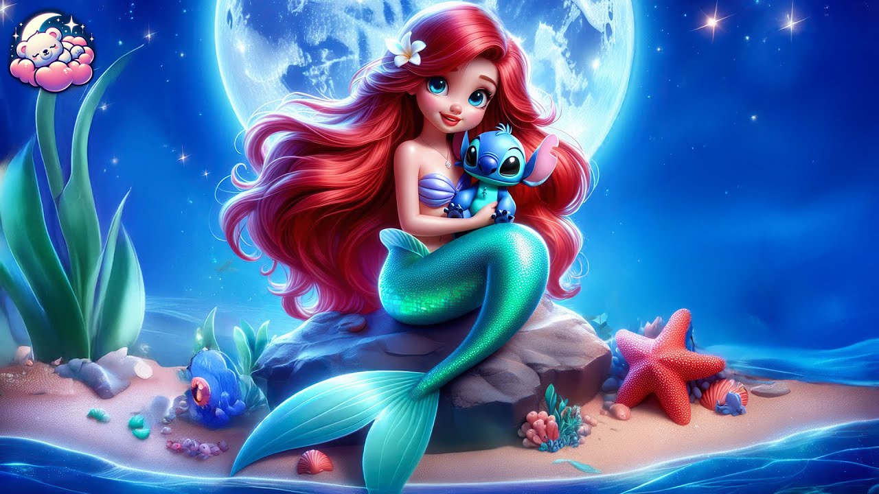 FALL INTO SLEEP INSTANTLY with Ariel & Stich 🌊Calming Piano for Deep Sleep and Stress Relief | 4K