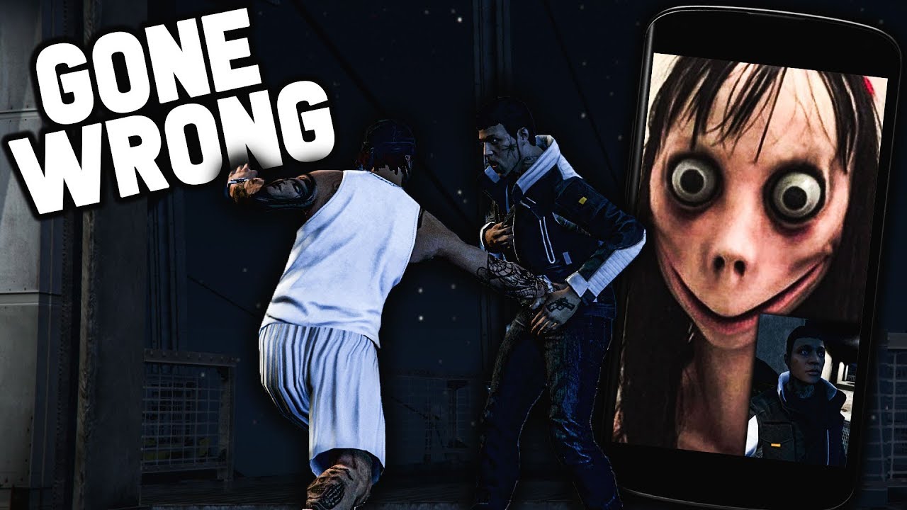 Calling MoMo GONE WRONG! (FUNNY GTA 5 SKIT)THE MOMO CHALLENGE!