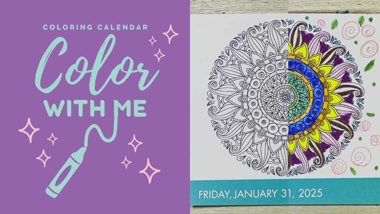 Daily Coloring Calendar 2025 | Color With Me [January  31] (Lo-fi)