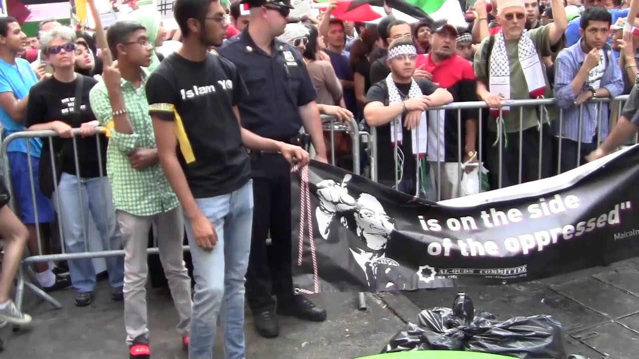 PRO Palestine Peace Rally March NYC Times Square to Israeli Consulate 07/25/2014