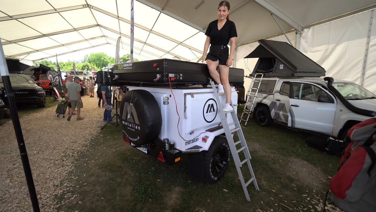 Minimalismus Camping-Anhängerchen! Abenteuer Allrad metalian Microanhänger. Küche. Wohnzimmer. Bad.