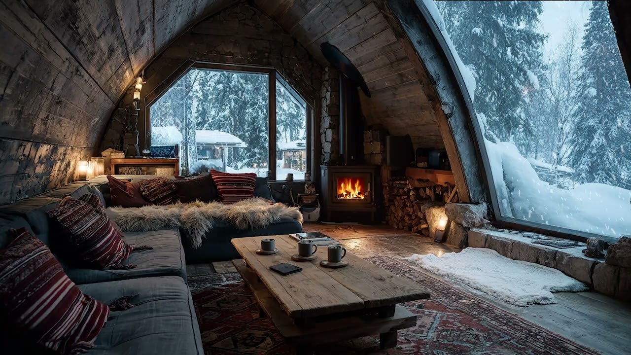 Hushed Winter | Snowy Night Stillness with Soft Winter Sounds for Deep Sleep and Relaxation