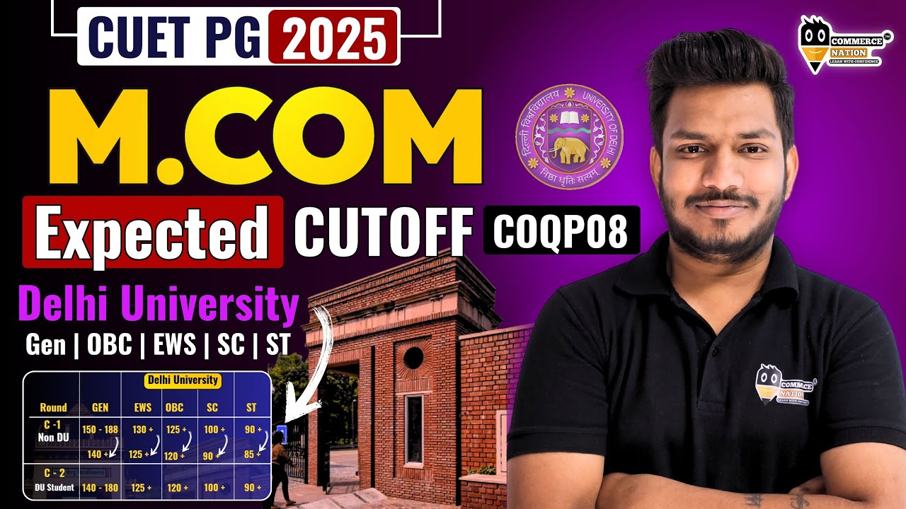 CUET PG DU University of Delhi M.COM CUTOFF Analysis 2025 | du mcom expected cutoff 2025 | du mcom