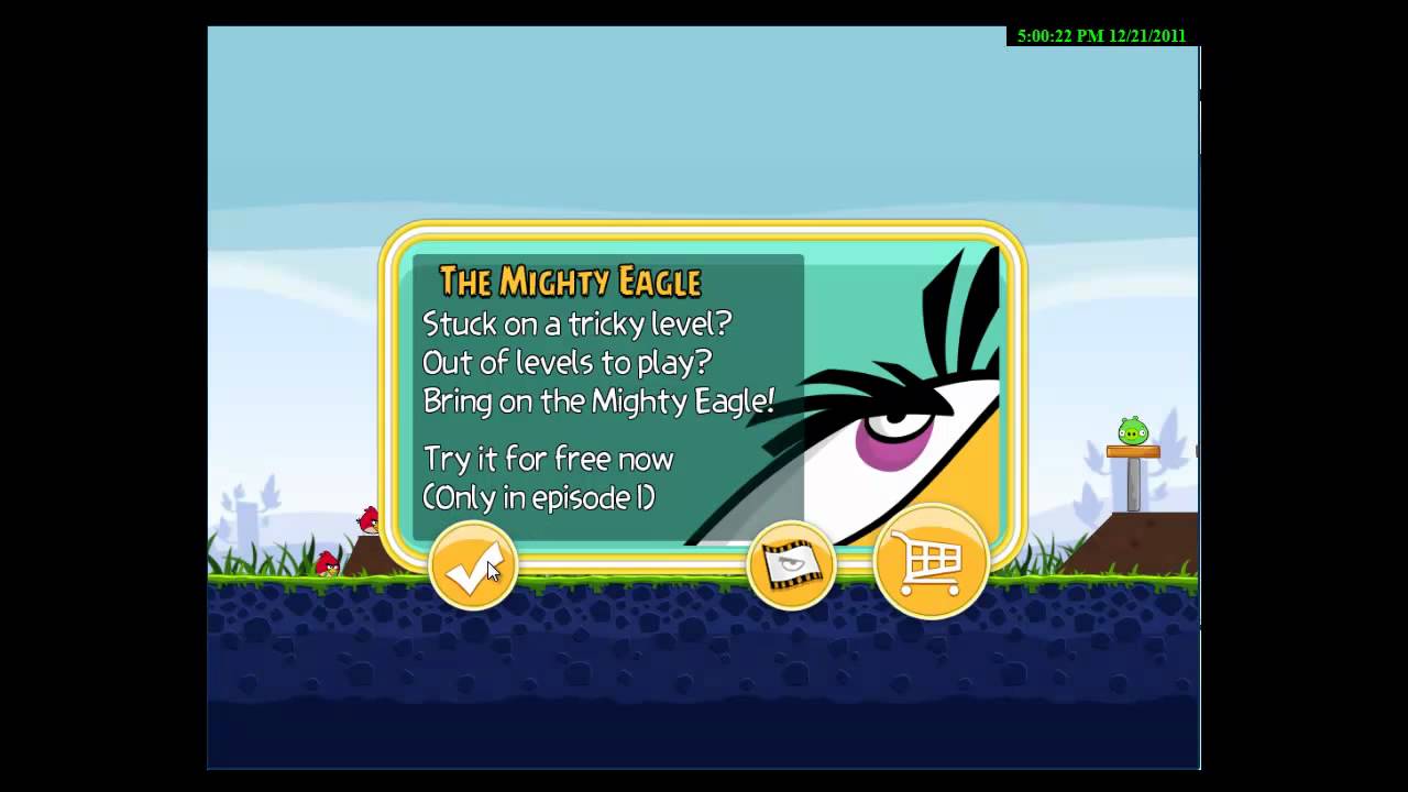 the mighty eagle on angry birds google chrome episode 2