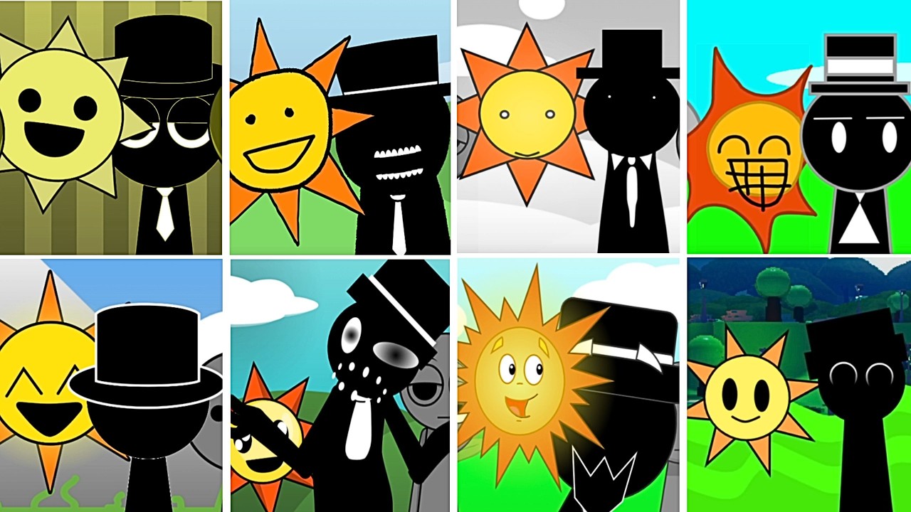 Incredibox - Sprunki but only MR.BLACK HAT and MR.SUN in ALL Different Mods.Version 19