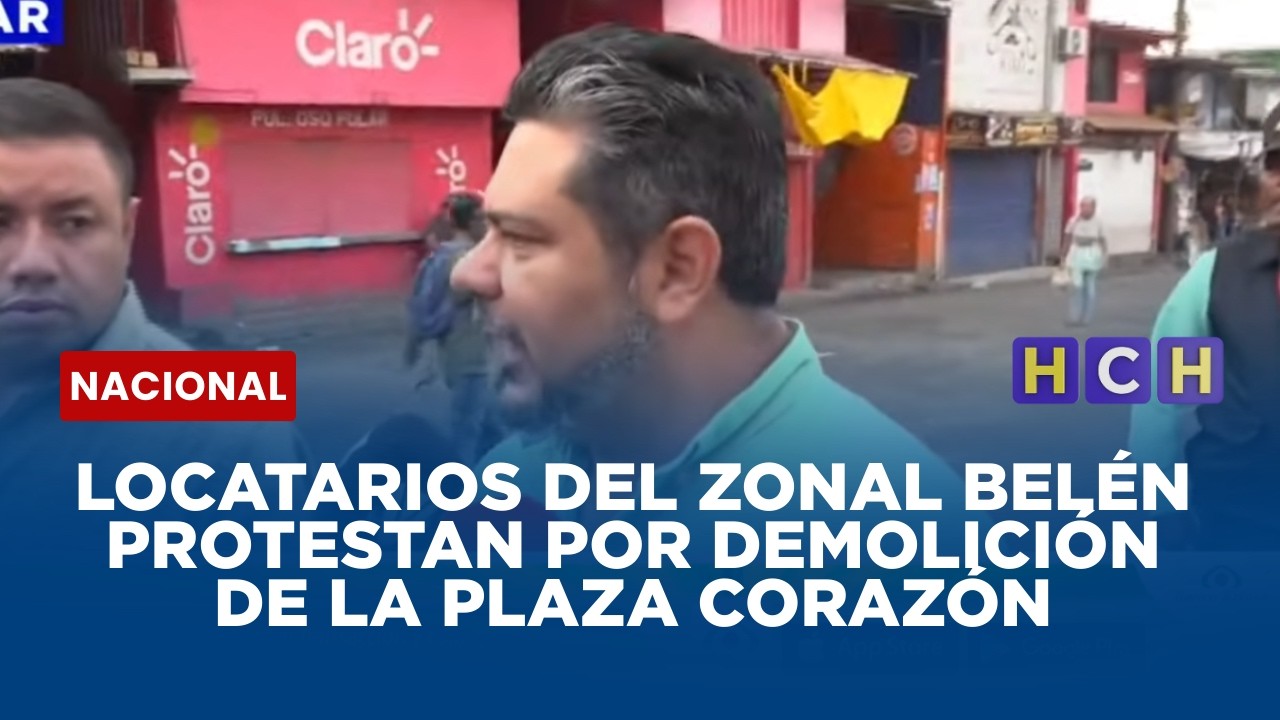 Locatarios del Zonal Belén protestan por demolición de la Plaza Corazón