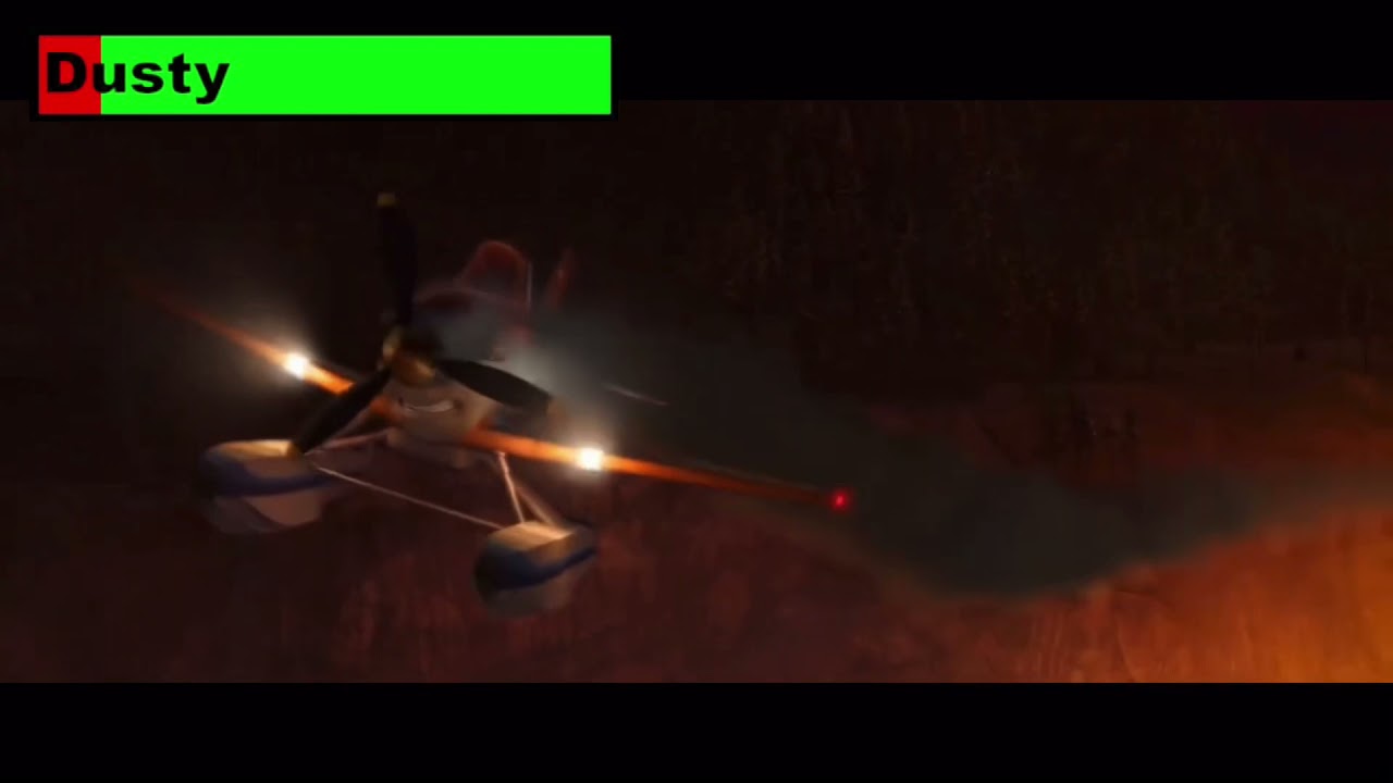 Planes: fire and rescue Dusty’s crash with heathbars
