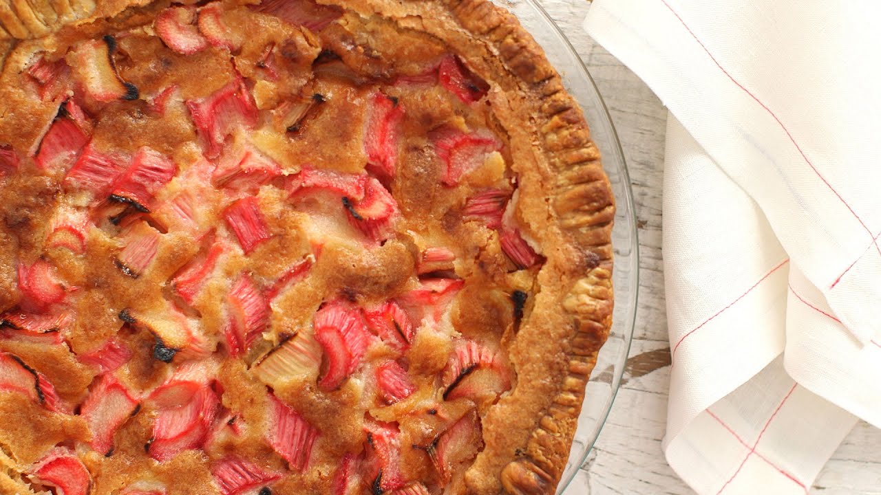 Sweet and Tart Rhubarb Custard Pie - Everyday Food with Sarah Carey