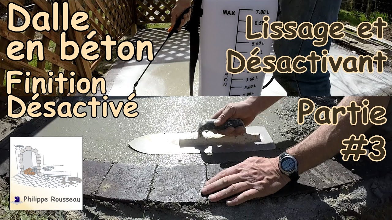 Faire une dalle en béton - béton désactivé - #3 - Lissage et Désactivant