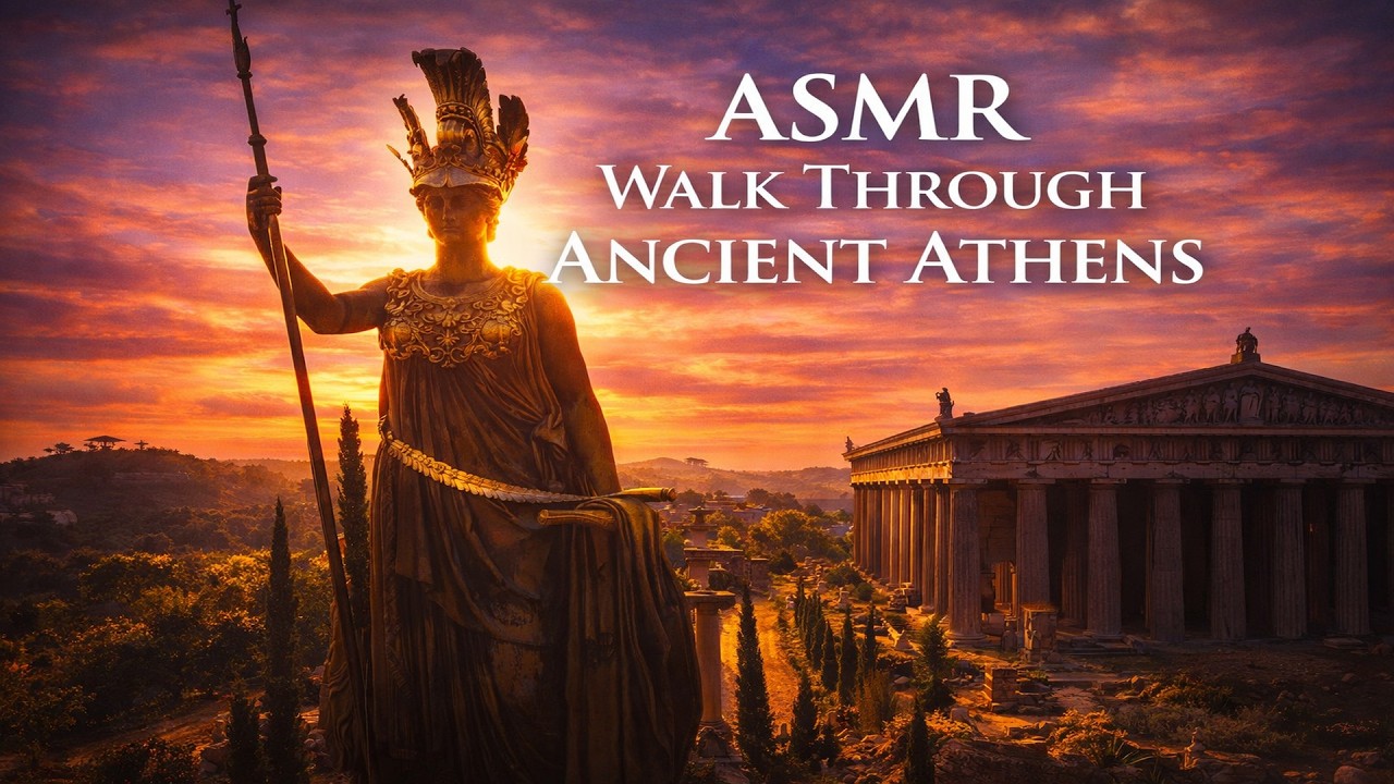 ASMR Walk Through Ancient Athens at Sunset