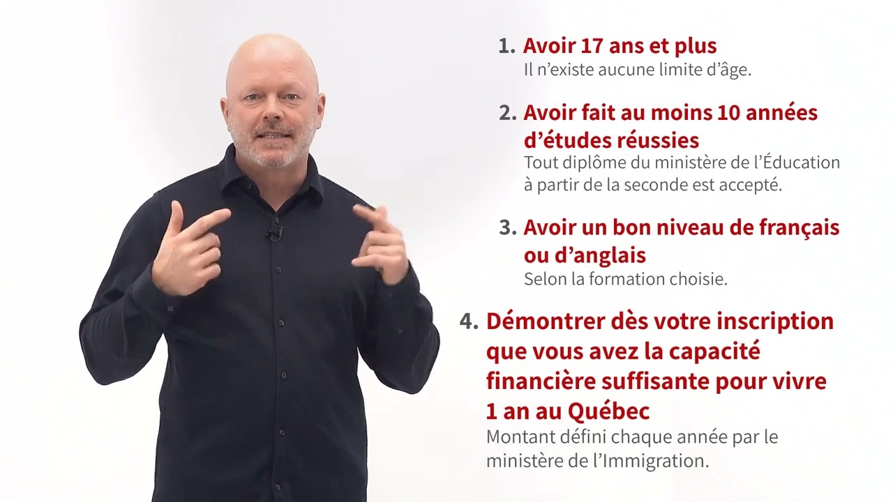 Les conditions d'admission de la formation professionnelle au Qu&eacute;bec