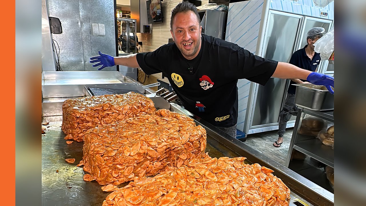 The Biggest pizza and Fries in the strangest fast food in Tehran💥 بندری های معروف عمو سعید