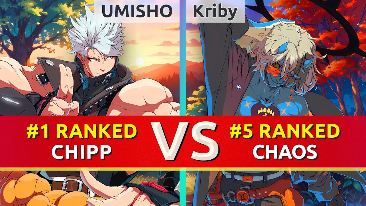 GGST ▰ UMISHO (#1 Ranked Chipp) vs Kriby (#5 Ranked Happy Chaos). High Level Gameplay