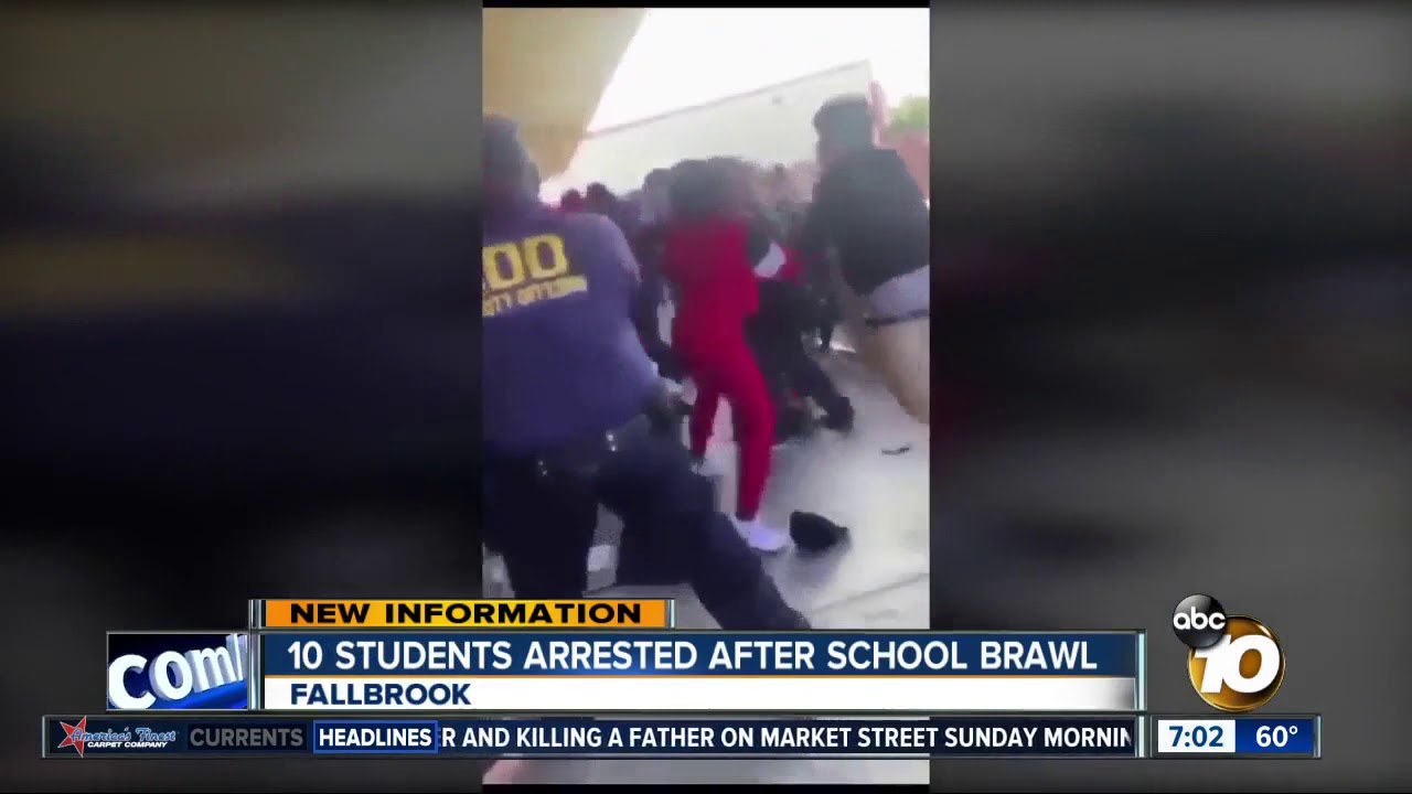 10 Fallbrook students arrested for school brawl