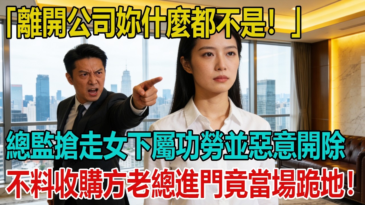 「離開公司妳什麼都不是！」總監搶走女下屬功勞並惡意開除，不料收購方老總推門進來，看清女人後竟當場跪地...｜小婷說故事