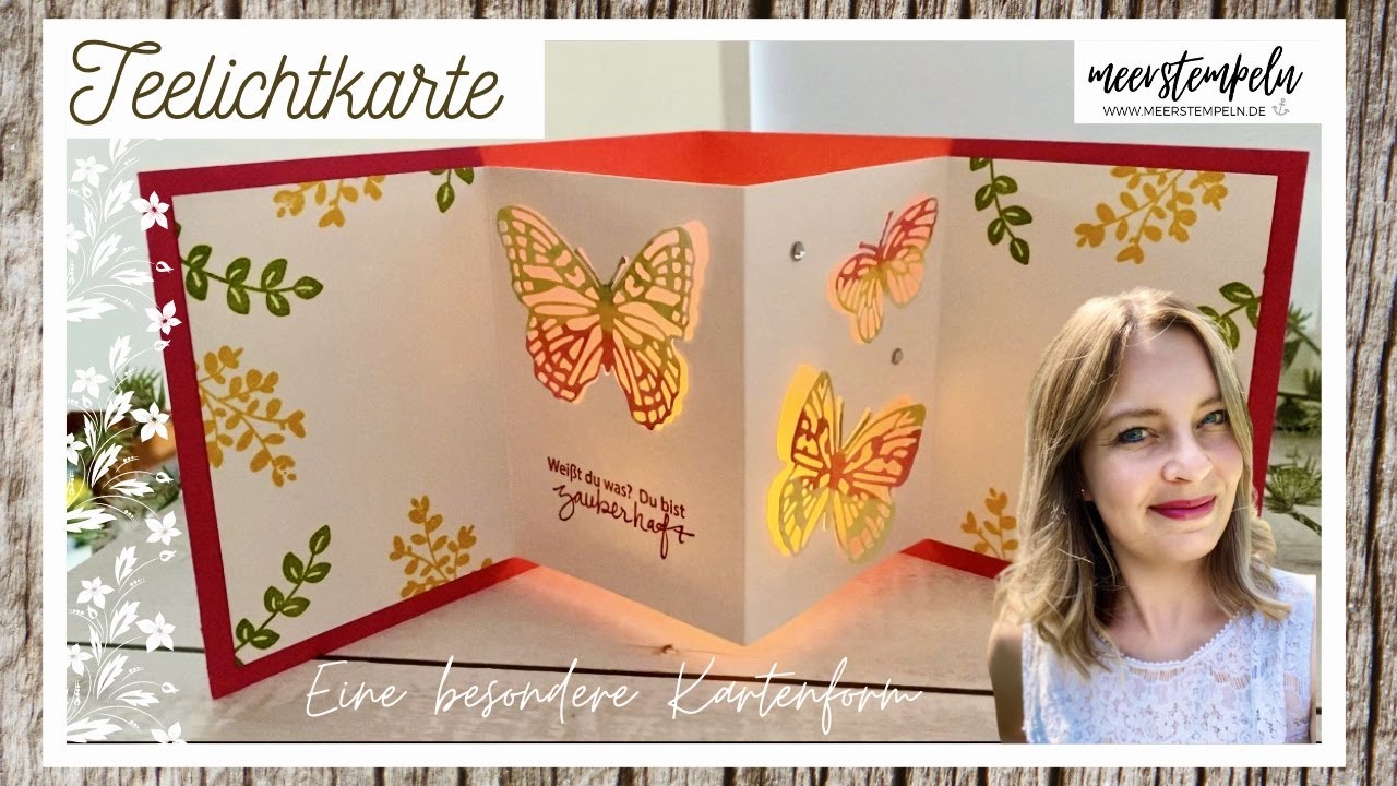 ⚓️ Teelichtkarte - Aufstellkarte zum Geburtstag - Butterfly Brilliance & Nur das Beste - Stampin'Up!