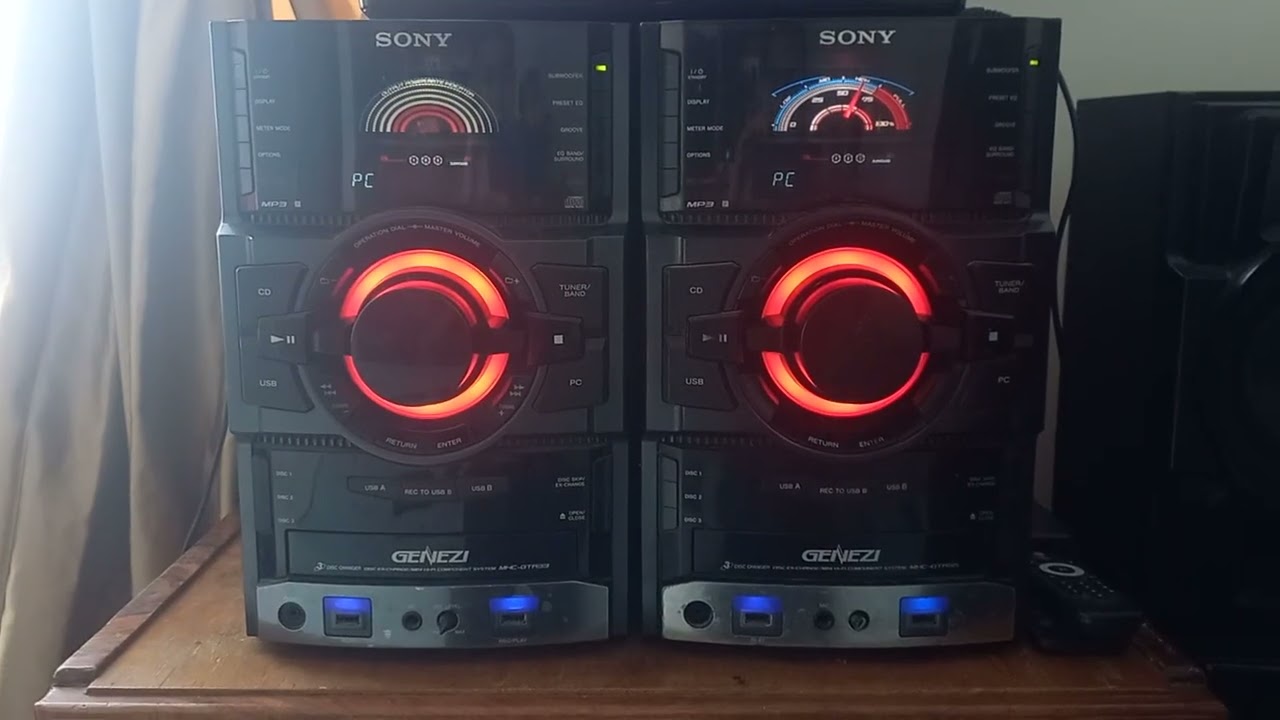 Sony GENEZI mhc-gtr33 y mhc-gtr55 sonando a volumen 20 (leer descripción)