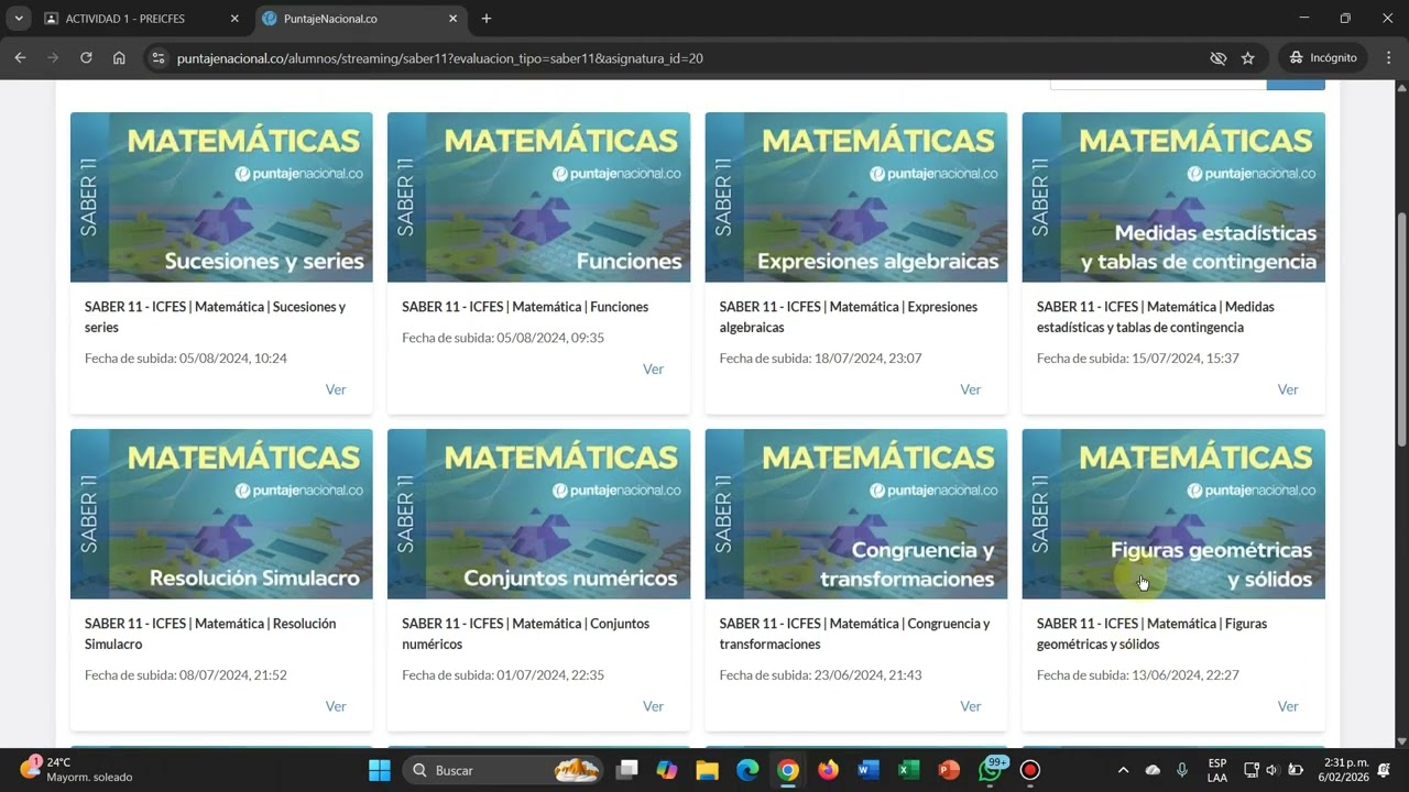 Actividad 1 - Preicfes Ciclo VI