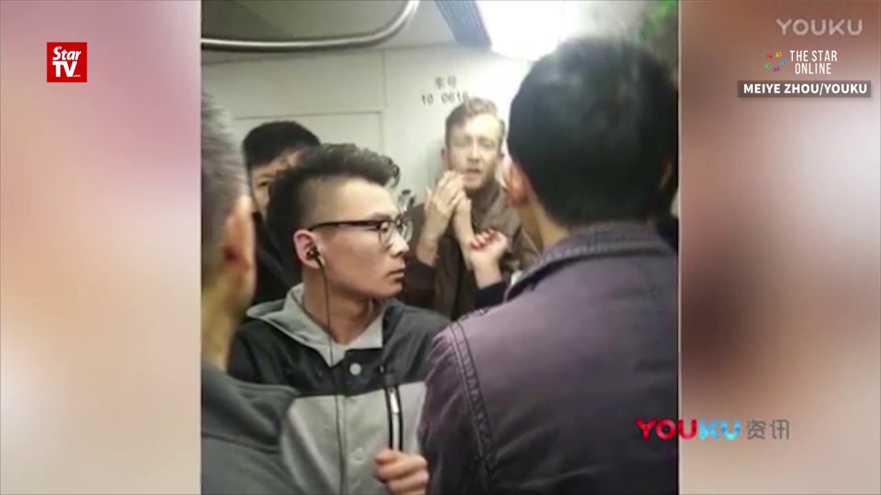 Chinese man and foreigner in bloody Beijing subway brawl