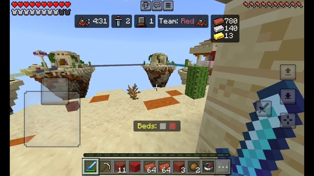 Playing bedwars on mobile /Minecraft/Lifeboat #3