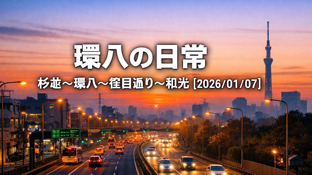 環八の日常｜杉並〜環八〜笹目通り〜和光【2026/01/07】