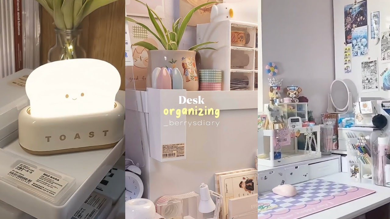 (Desk decor) Decor bàn học chào đón năm học mới ll tiktokll Shopee haul #003