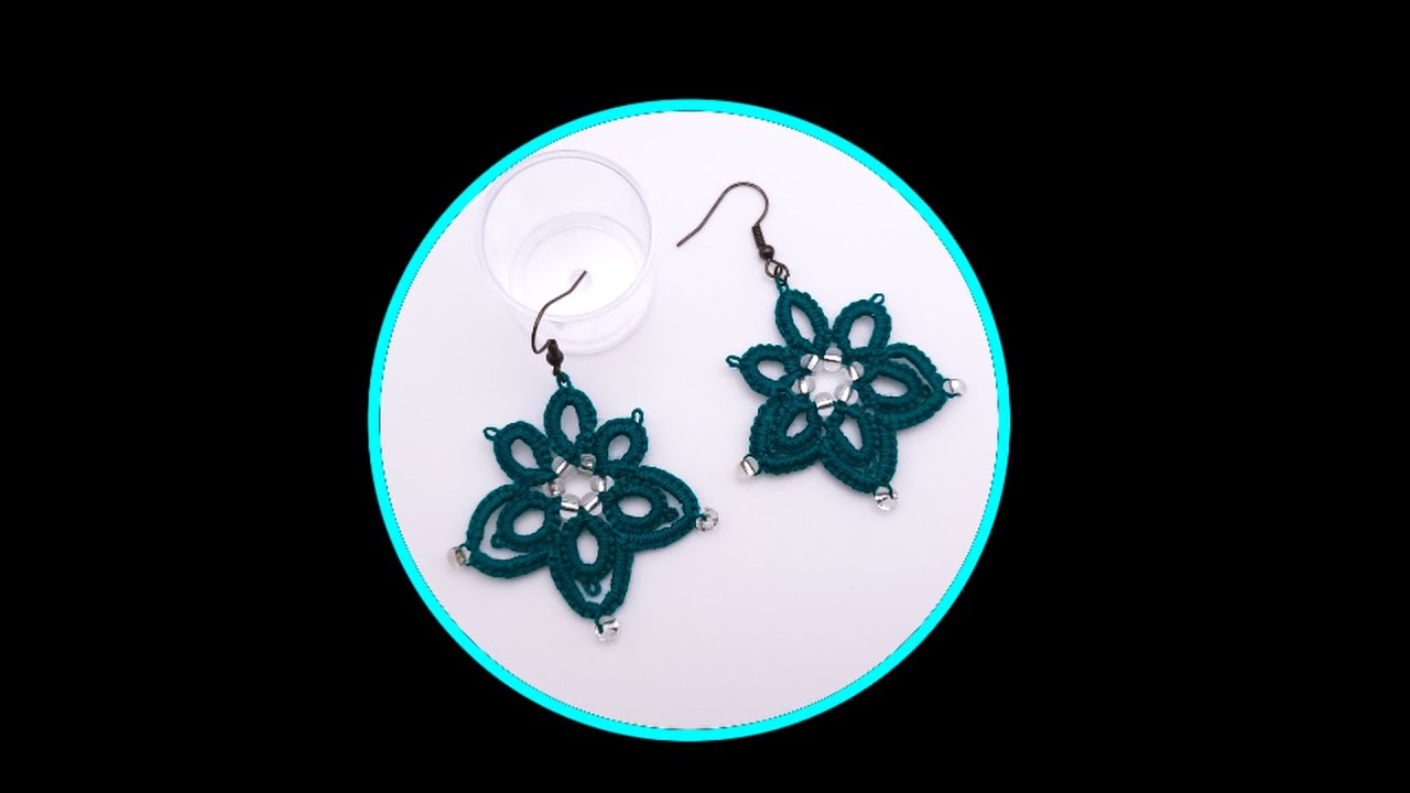 Super Easy Tatting Earrings For Beginners #tatting @Helen's Crafts