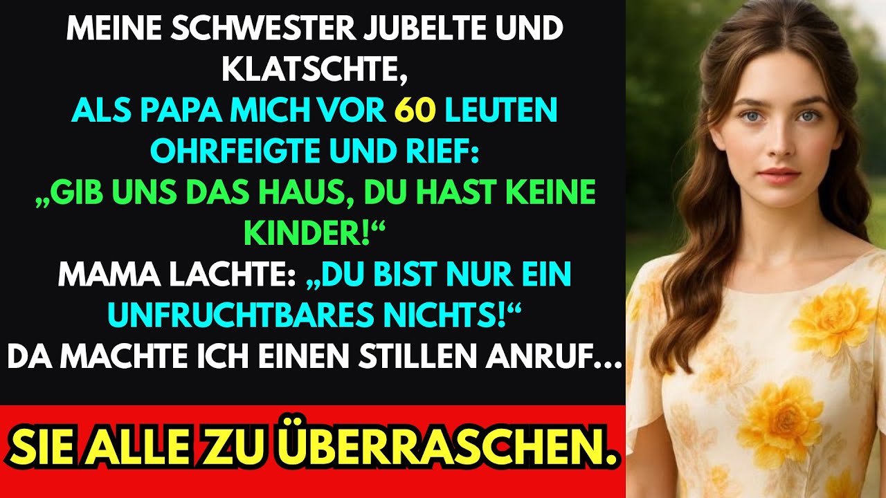 Meine Schwester jubelte, als mein Vater mich vor 60 Leuten ohrfeigte Also rief ich still jemanden an