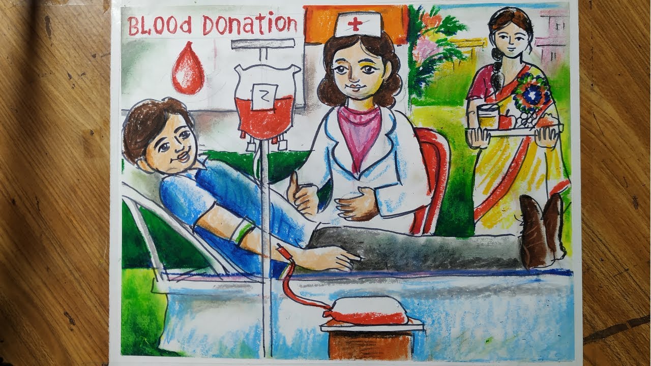 how to draw world blood donetion day,raktadan shibir drawing,blood donor day poster drawing,