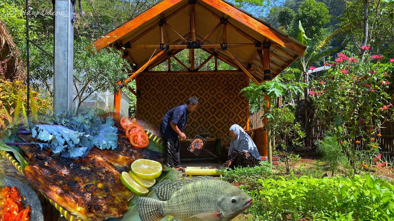 Hidup di Desa, mancing ikan gurame langsung di bakar