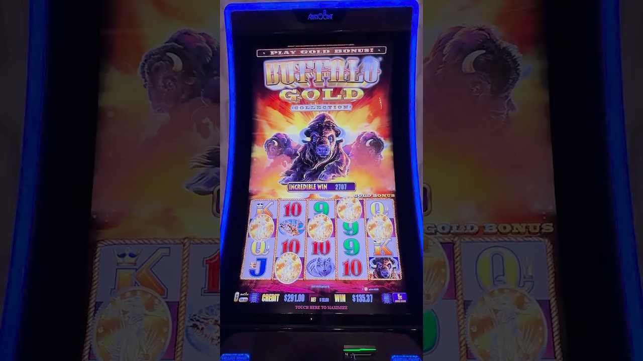 5 COINS on $18 MAX BET BUFFALO GOLD