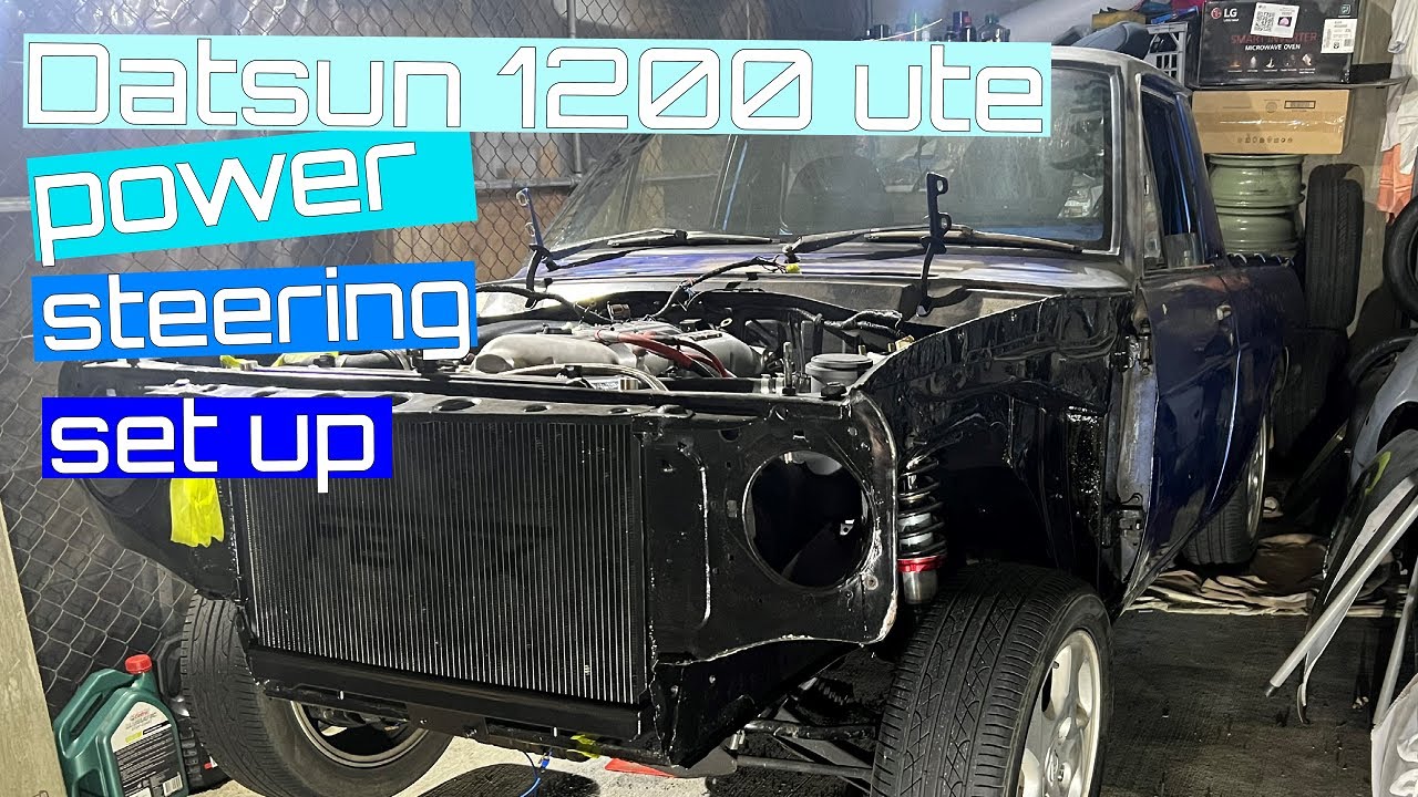 Datsun 1200 ute rack and pinion power steering set up