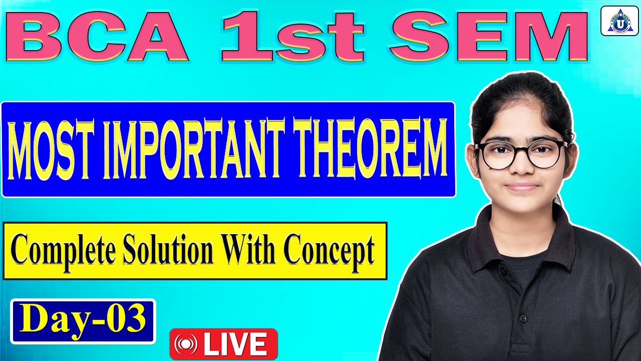 BCA 1st SEM | Mathematics | Most Important Theorem |  By- Neha Mam #bca