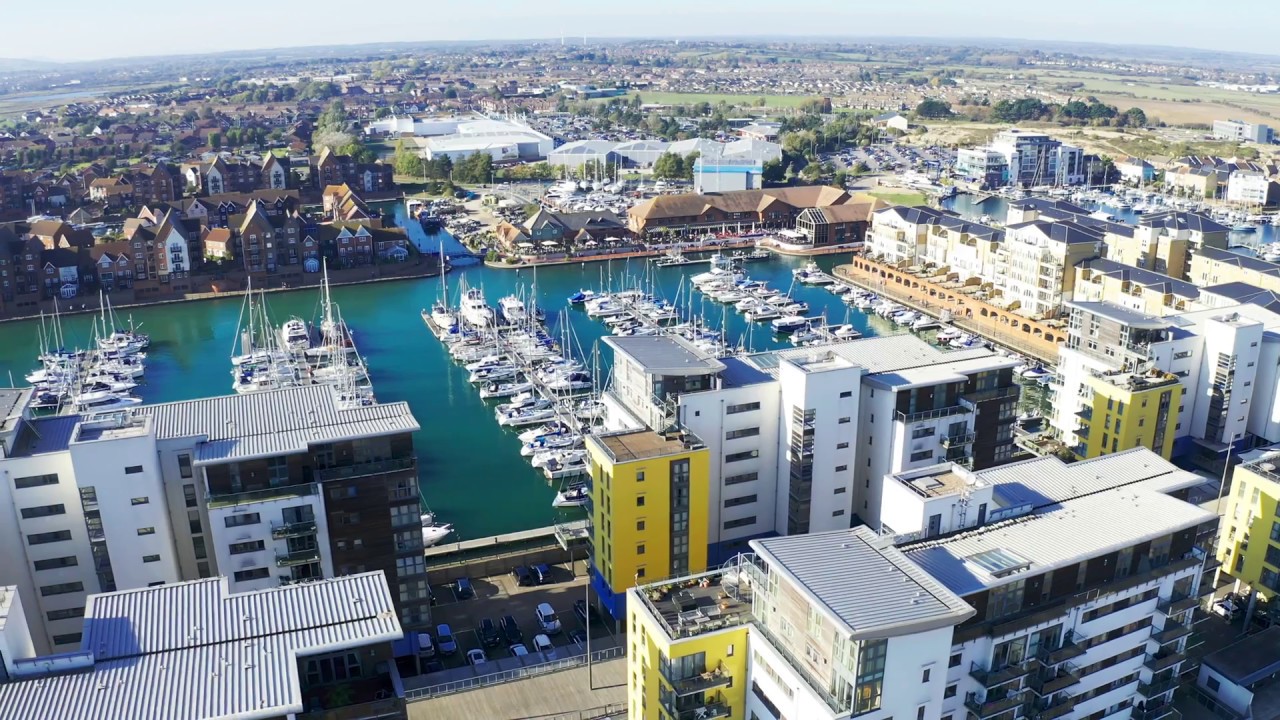 Sovereign Harbour from land and Sky in 4K