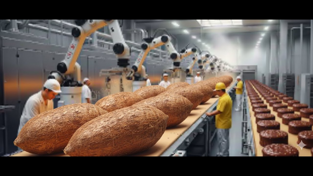 Inside the tapioca factory: from tapioca to chocolate chip cookies ( full process )