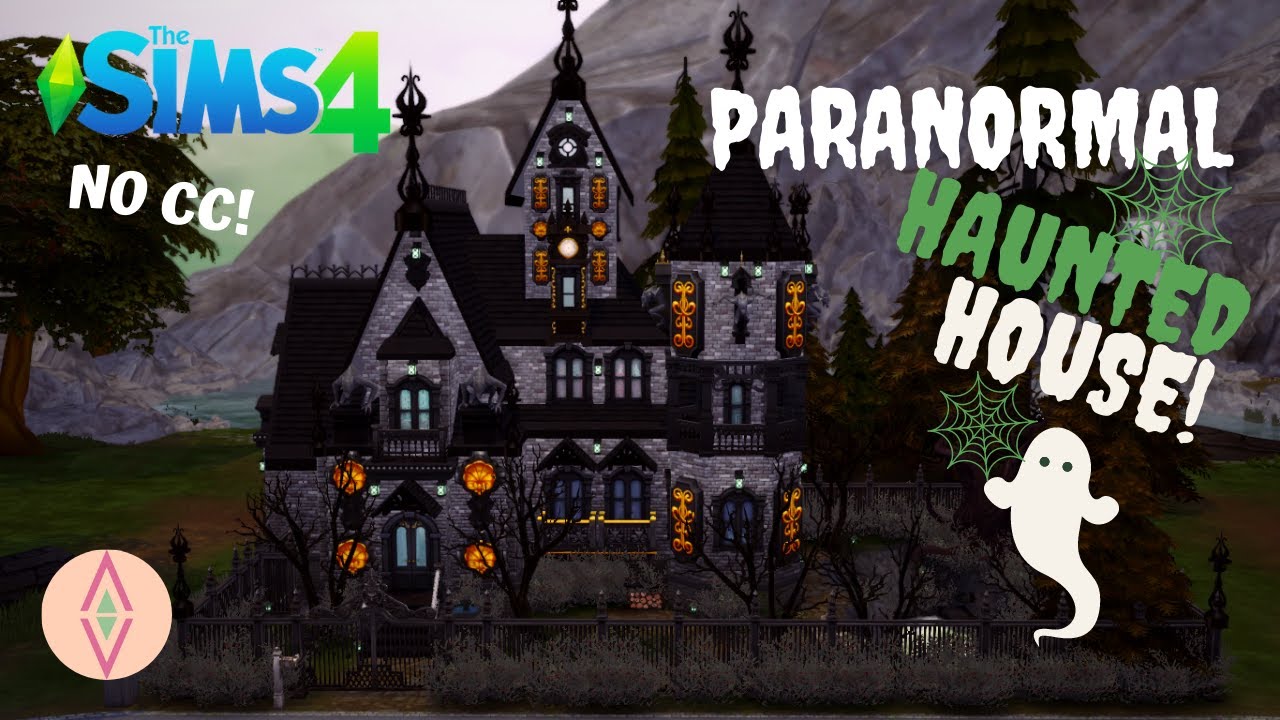 PARANORMAL HAUNTED HOUSE 👻 (NO CC) - SIMS 4 SPEED BUILD - THINK LIKE A SIM