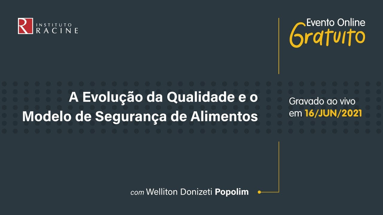 Palestra: A Evolu&ccedil;&atilde;o da Qualidade e o Modelo de Seguran&ccedil;a de Alimentos
