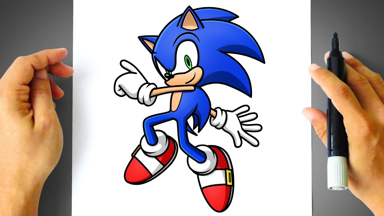 Como DESENHAR e COLORIR o SONIC - Cómo DIBUJAR y COLOREAR a SONIC - Sonic the Hedgehog
