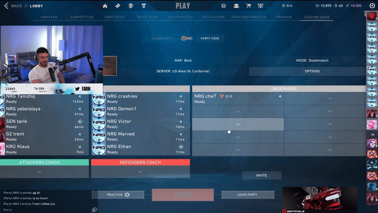Tarik vs Full NRG Roaster ( Demon1, Crashies, Marved, Ethan, and Victor )