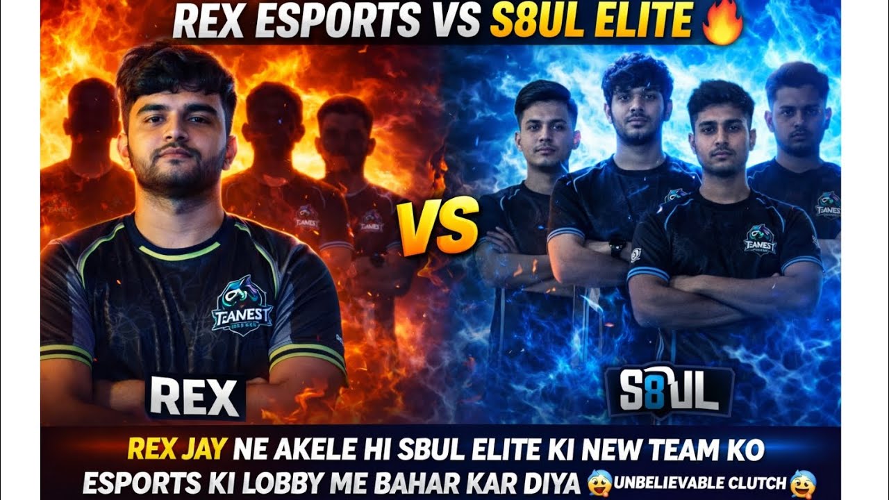REX JAY 😱 Akele Ne S8UL ELITE Ki NEW TEAM Ko Lobby Se Bahar Kar Diya 🔥🥵 | Free Fire Esports😲