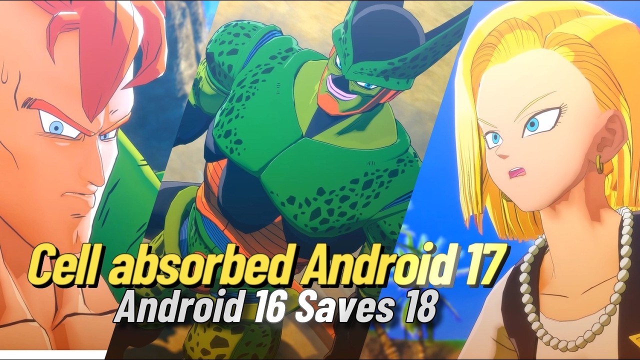Cell Absorbs Android 17 | Android 16 Enters the Battle | Android Saga