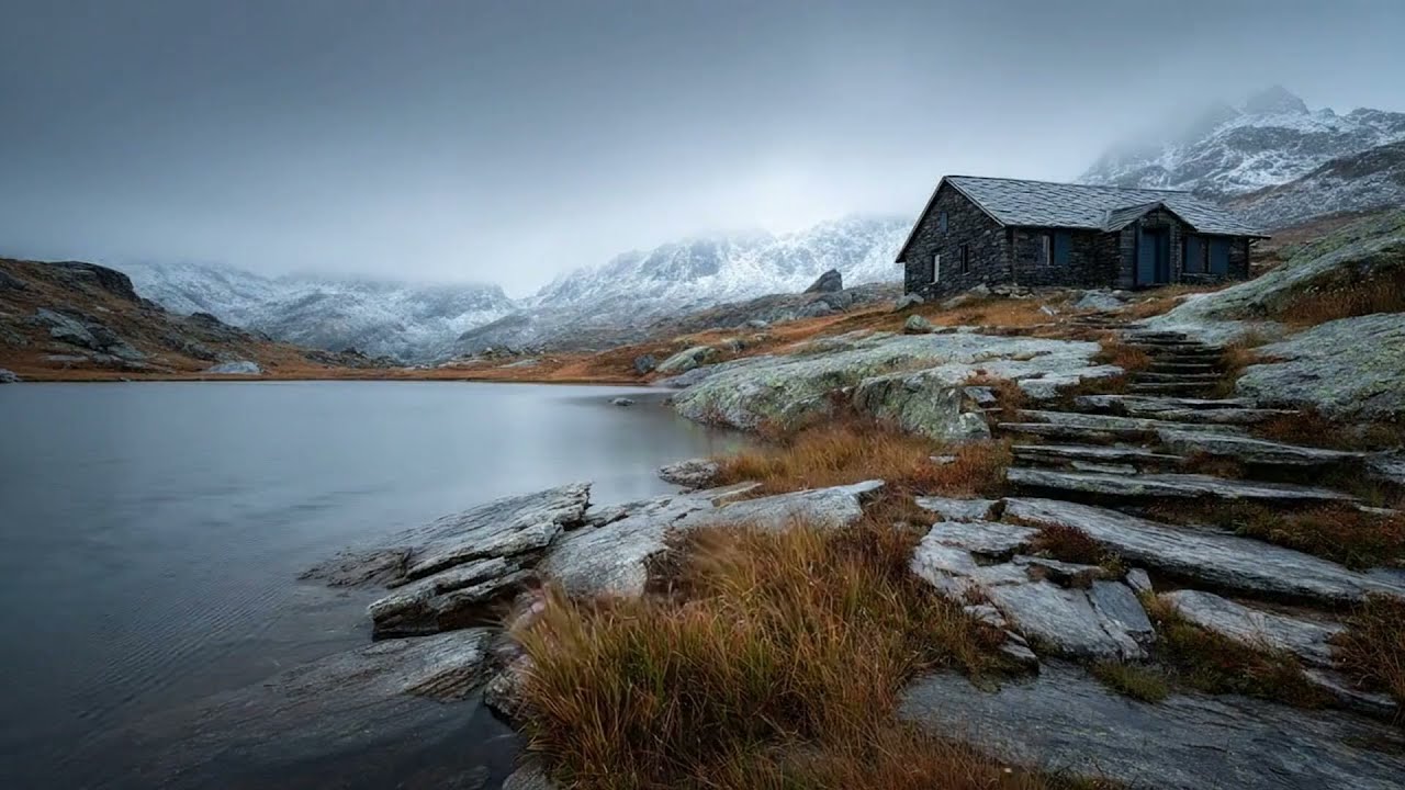 Serene Alpine Retreat ❄️ Lofi Study & Chill Music (1 Hour)