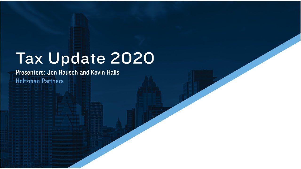 Webinar: Tax Update 2020