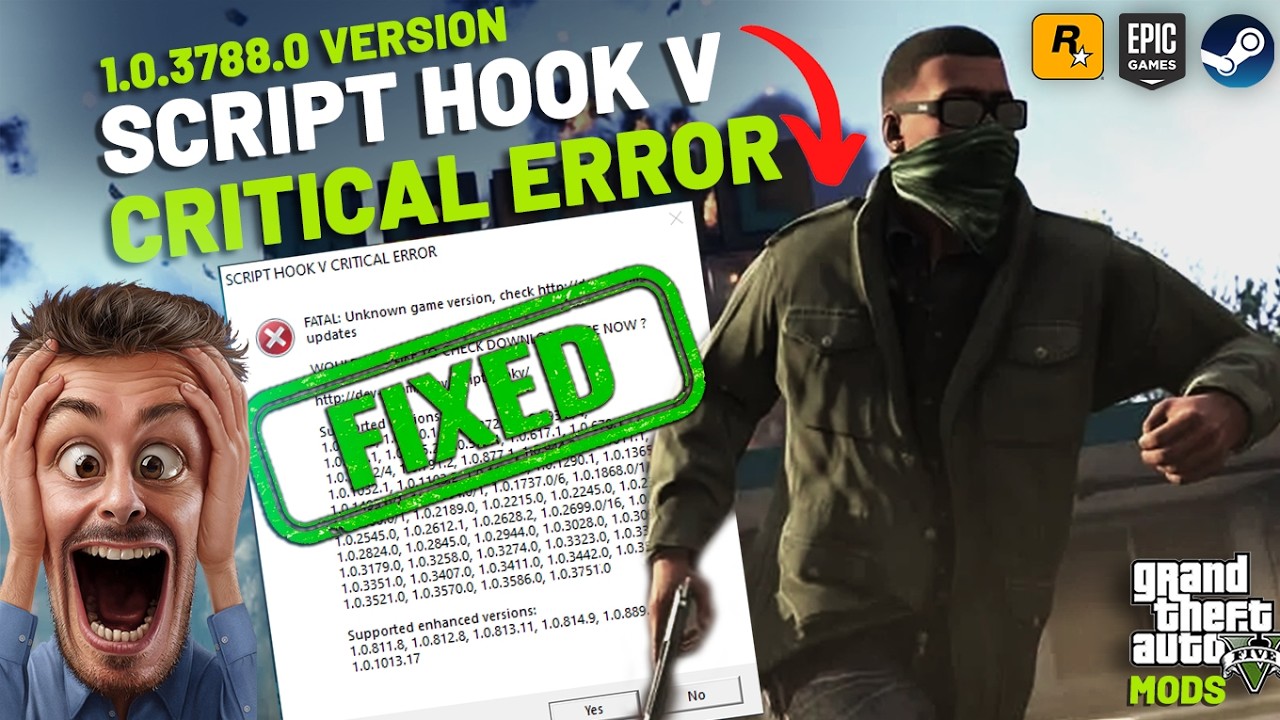 Как исправить критическую ошибку Script Hook V за 2 минуты | Март 2026 (Rockstar, Epic, Steam)