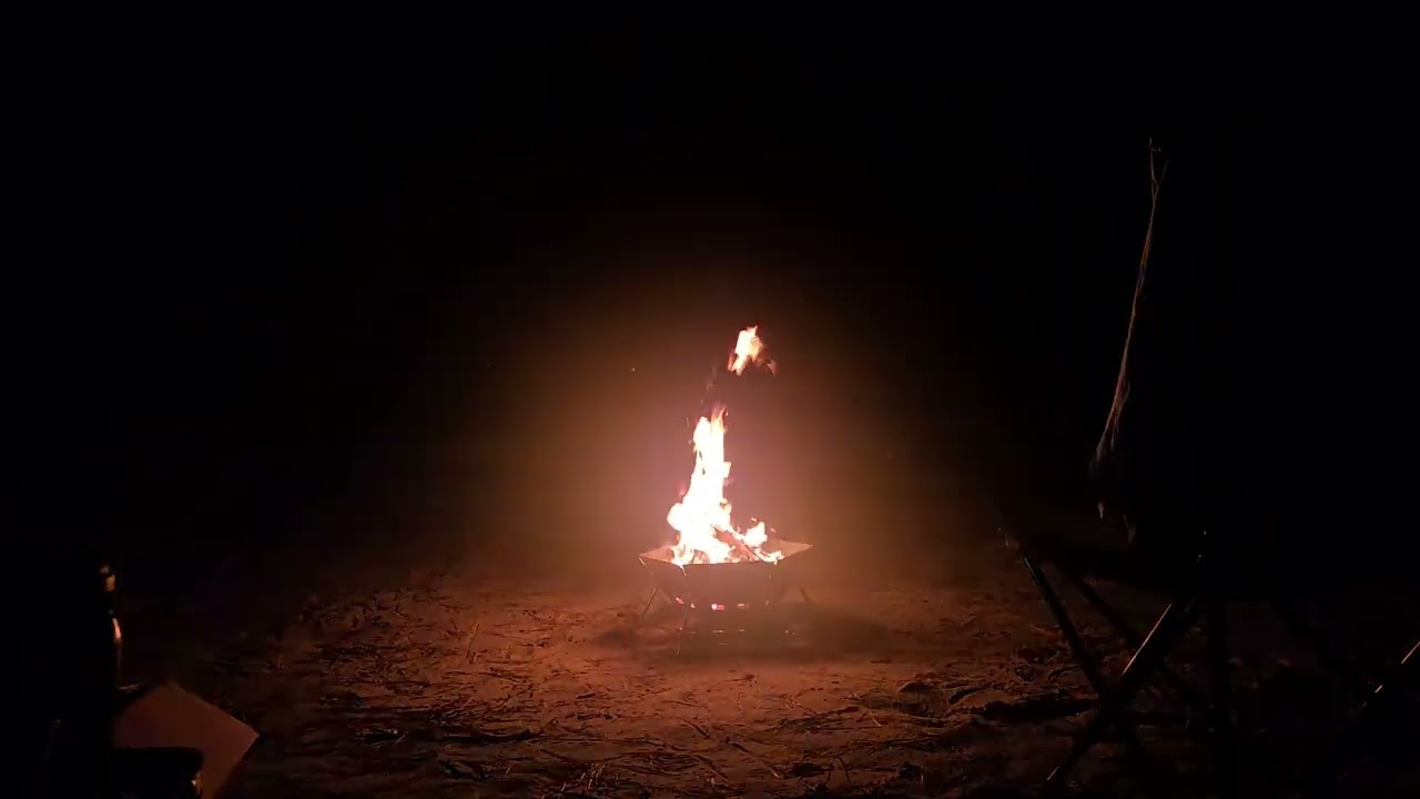 바닷가 앞에서 듣는 풀벌레 장작 태우는 소리 #camping #travel 