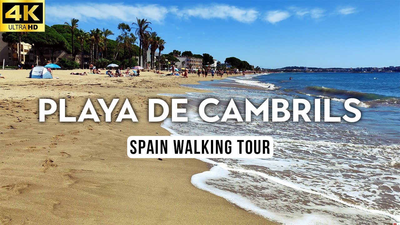 Amazing Beach in Spain 🌊 - Playa de Cambrils 4K Walking Tour | Relaxing ASMR Beach Walk