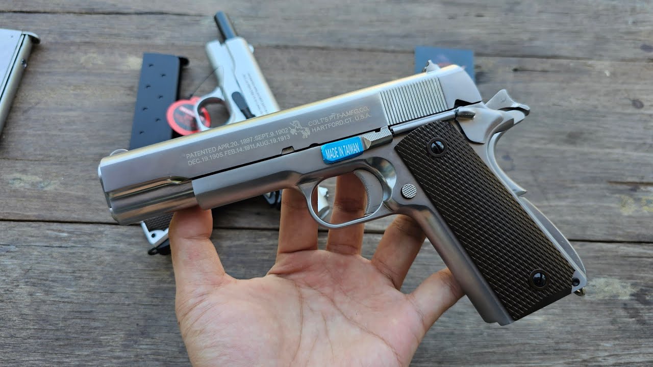 บีบีกันจาก WEและDB ในโมเดล1911 สีเงิน #airsoft