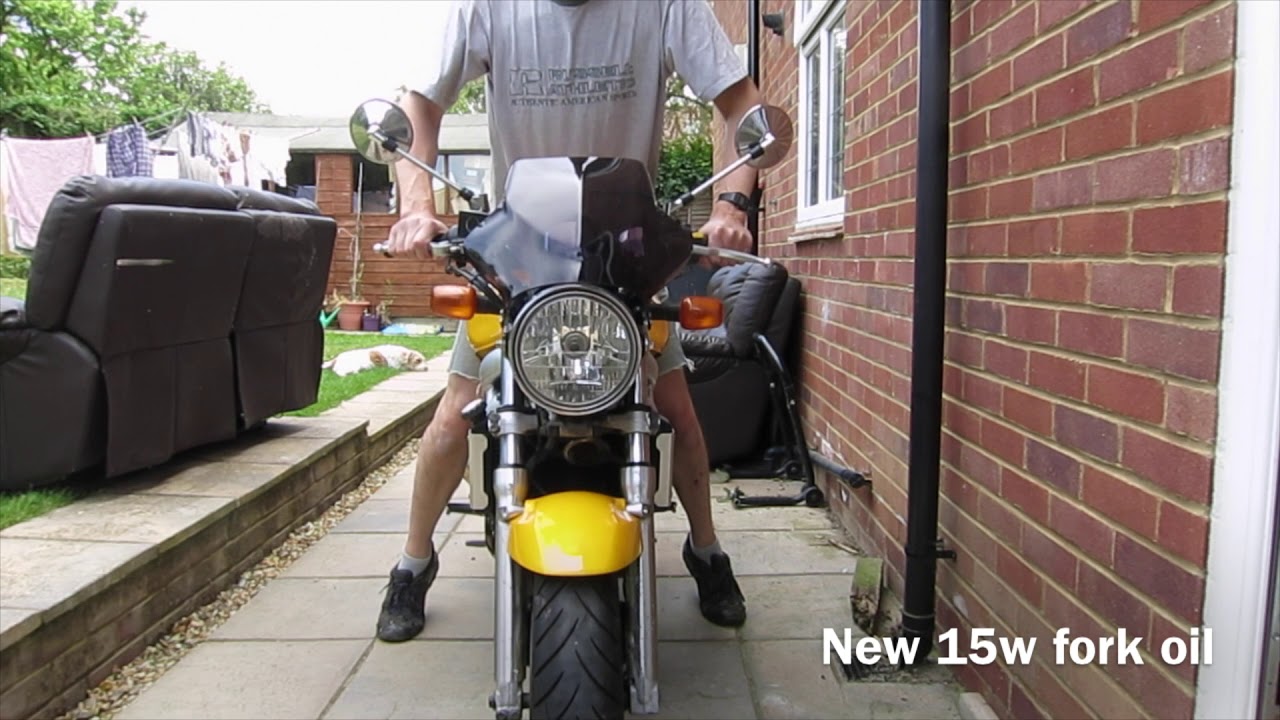 Suzuki SV650 Y - fork oil comparison - stock, 15w and 20w