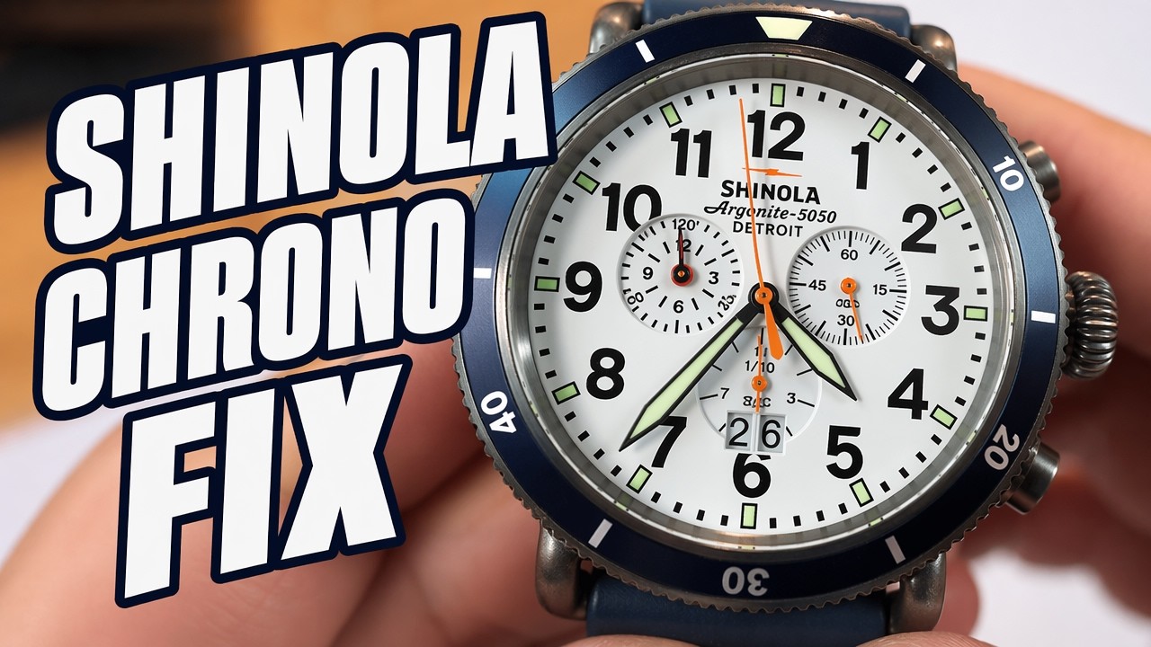 Shinola Runwell 48mm Titanium Sport Chrono & How to adjust the stopwatch hands